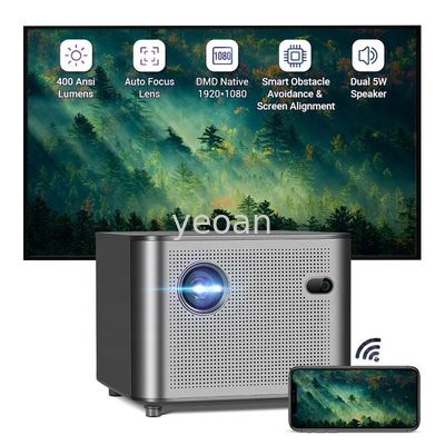 شراء 4K WiFi جهاز عرض تلفزيون محمول بلوتوث ميني جهاز عرض لعبة 400 ANSI online manufacture